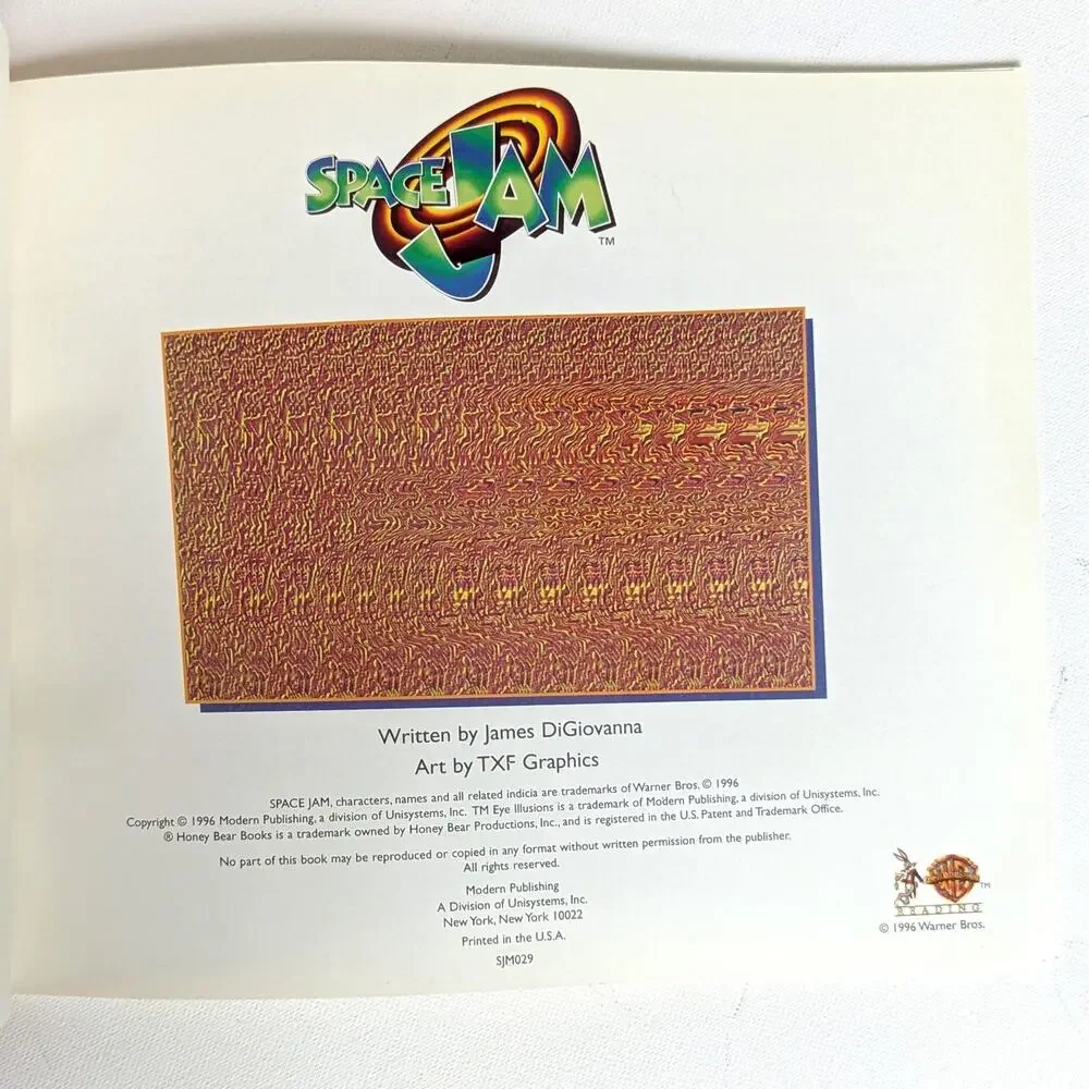 Vintage 1996 Space Jam Magic Eye Book – Invasion of the Monstars – 90s Ephemera